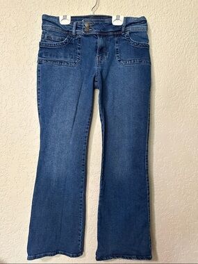 No Boundaries Classic Women's Blue Denim Jeans Flair Leg S8